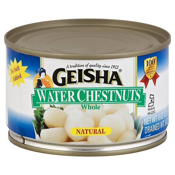 Geisha Water Chestnuts Whole - 8 Oz