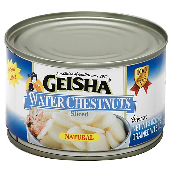 Geisha Water Chestnuts Sliced - 8 Oz