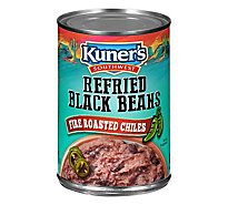 Kuners Southwestern Beans Refried Black with Roasted Chiles Can - 15.5 Oz