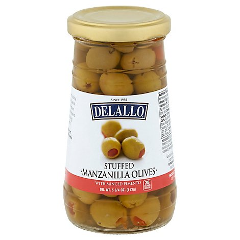 DeLallo Olives Manzanilla Stuffed with Minced Pimento - 5.75 Oz