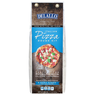 DeLallo Pizza Dough Kit Italian Box - 17.6 Oz