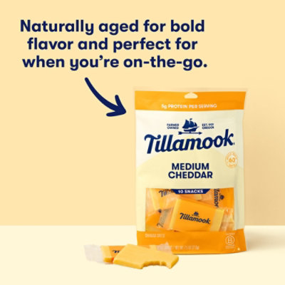Tillamook Medium Cheddar Cheese Snack Portions 10 Count - 7.5 Oz - Image 2