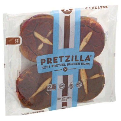 Pretzilla Buns Burger Soft Pretzel - 12.8 Oz - Image 1