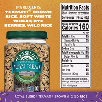 Rice Select Royal Blend Texmati Rice Whole Grain Brown and Wild - 28 Oz - Image 6