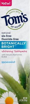 Toms Of Maine Toothpaste Whitening Spearmint Botanically Bright Spearmint Fluoride-Free - 4.7 Oz - Image 2