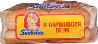 Sunbeam Hamburger Buns Enriched White Bread Burger Buns - 8 Count