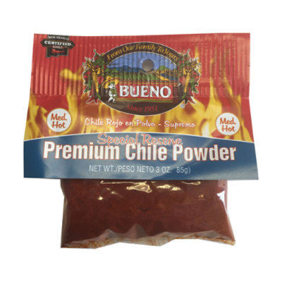 Bueno Chile Powder Premium Special Reserve Medium Hot Pack - 3 Oz - Image 1