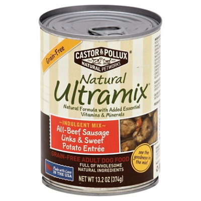 Castor Pollux Natural Ultramix Dog Food Adult Grain Free All Beef Sausage Links 13.2 Oz tomthumb