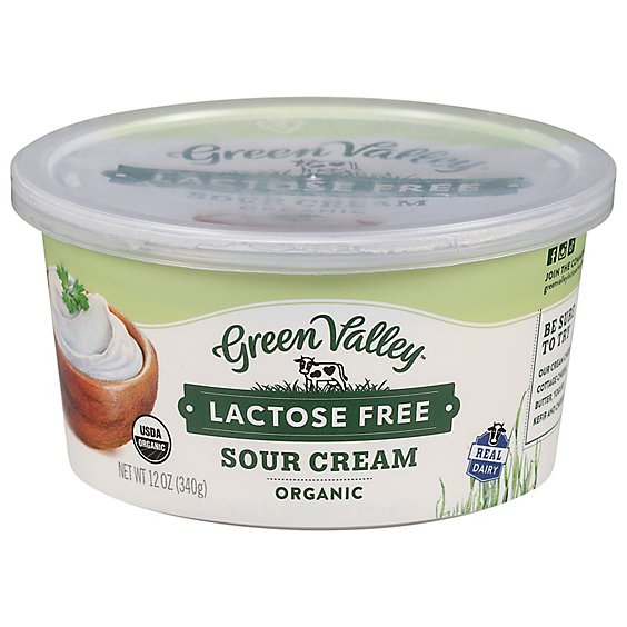 Green Valley Organics Sour Cream Lactose Free - 12 Oz