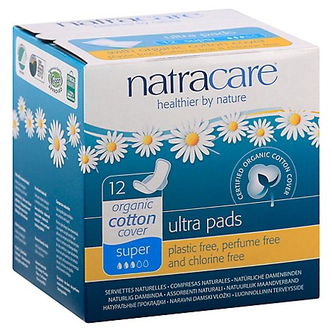Natracare Pads Ultra Sup Wings - 12 Count