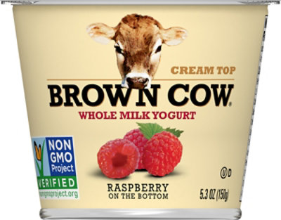 Brown Cow Cream Top Yogurt Whole Milk Raspberry - 5.3 Oz - Image 2