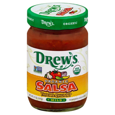 Drews Salsa Organic Thick & Chunky Mild Jar - 12 Oz