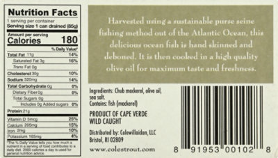 Coles Mackerel Wild Mackerel in Olive Oil - 4.4 Oz - Image 6