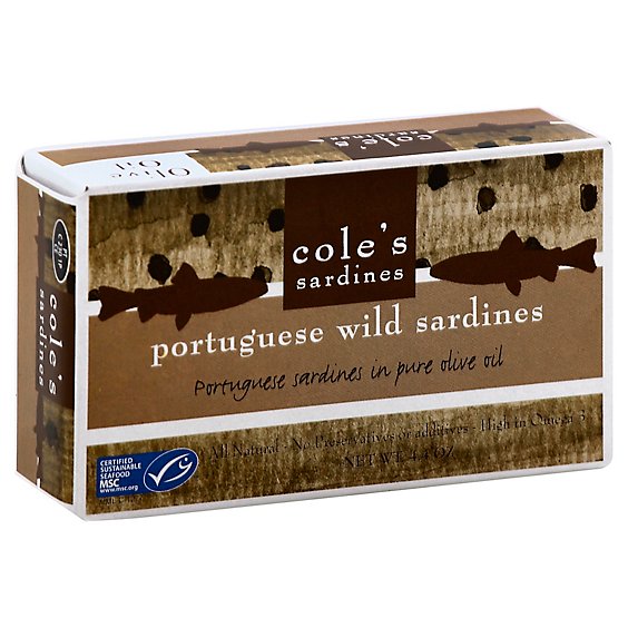 Coles Sardines Wild Portuguese in Pure Olive Oil - 4.4 Oz