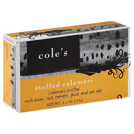 Coles Calamari Stuffed With Onion Rice Tomato Spices And Sea Salt - 4.1 Oz
