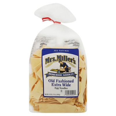 Mrs. Millers Noodles Homemade Egg Noodles Old Fashioned Extra Wide Wrapper - 16 Oz
