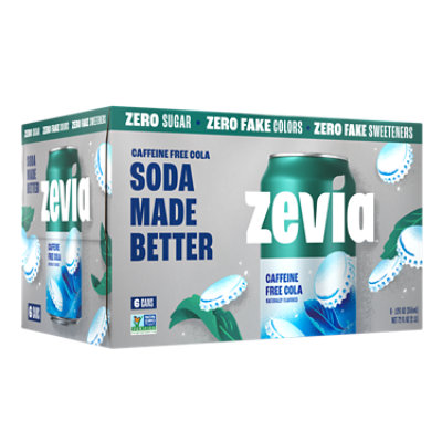 Zevia Zero Sugar Caffeine Free Cola Soda - 6-12 Fl. Oz.