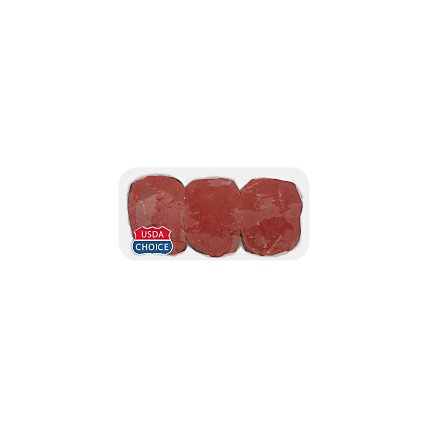 Beef USDA Choice Eye Of Round Steak Blade Tenderized Seasoned - 1 Lb - Image 1