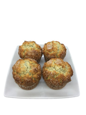 Bakery Muffins Lemon Poppyseed 4 Count - Each - Image 1