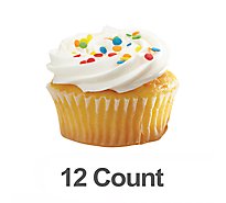 Bakery Cupcake Cake White With Butter Cream 12 Count - Each