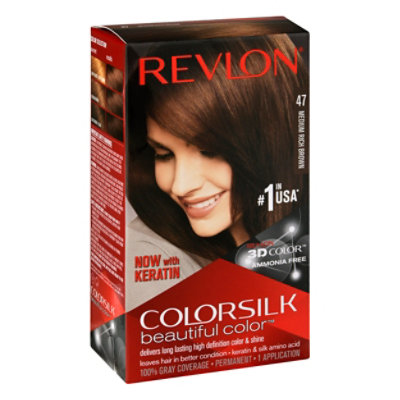 Revlon ColorSilk Beautiful Color Permanent Color Medium Rich Brown 47 - Each - Image 1