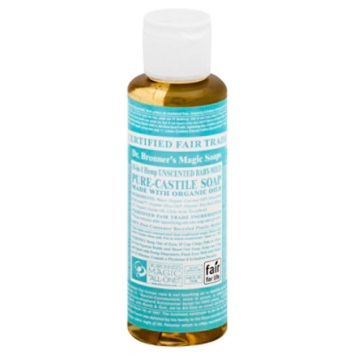 Dr Bronners Magic Unscented Baby Soap - 4 Oz
