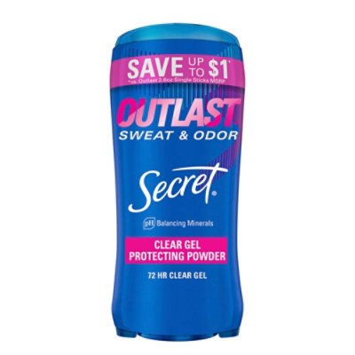 Secret Outlast Antiperspirant Deodorant Clear Gel Protecting Powder - 2-2.6 Oz - Image 1