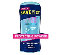 Secret Outlast Clear Gel Antiperspirant & Deodorant Protecting Powder Pack - 2-2.6 Oz