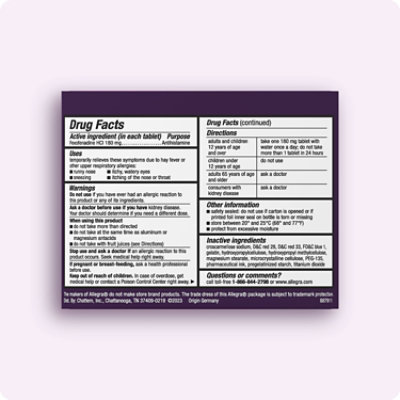 Allegra Adult 24HR Allergy Gelcaps Non-Drowsy Antihistamine Allergy Tablets - 60 Count - Image 2