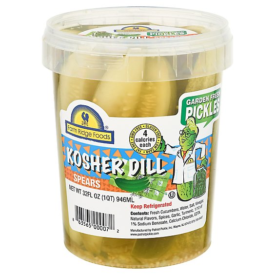 Farm Ridge Foods Garden Fresh Kosher Dill Spears Pickle - 32 Oz