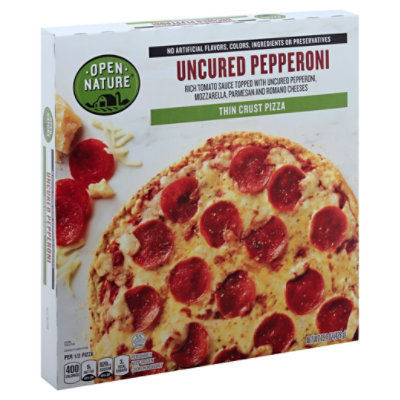 Open Nature Pizza Thin Crust Pepperoni Uncured Frozen - 15.1 Oz
