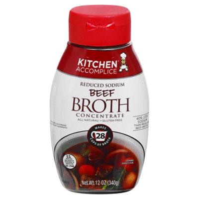 Kitchen Accomplice Broth Concentrate Reduced Sodium Beef - 12 Oz