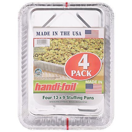 Handi-Foil Eco-Foil Stuffing Pans 13 x 9 - 4 Count - Image 2