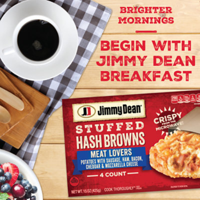 Jimmy Dean Meat Lovers Stuffed Hash Browns 4 Count - 15 Oz - Image 3