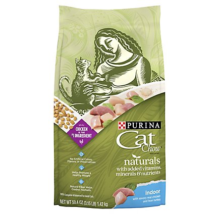 Purina Cat Chow Naturals Chicken & Turkey Dry Cat Food - 3.15 Lb - Image 1