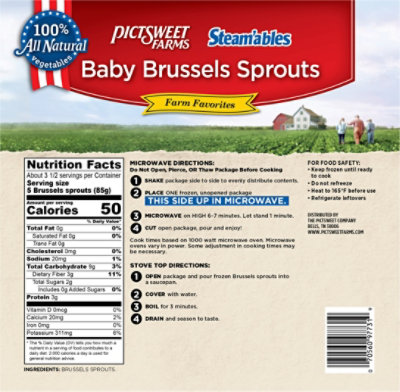 Pictsweet Farms Steamables Baby Brussel Sprouts Farm Favorites - 12 Oz - Image 5