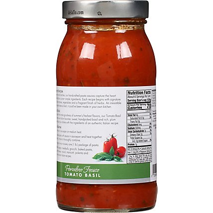 DeLallo Tomato Sauce Pomodoro Fresco Tomato Basil Jar - 25.25 Oz 