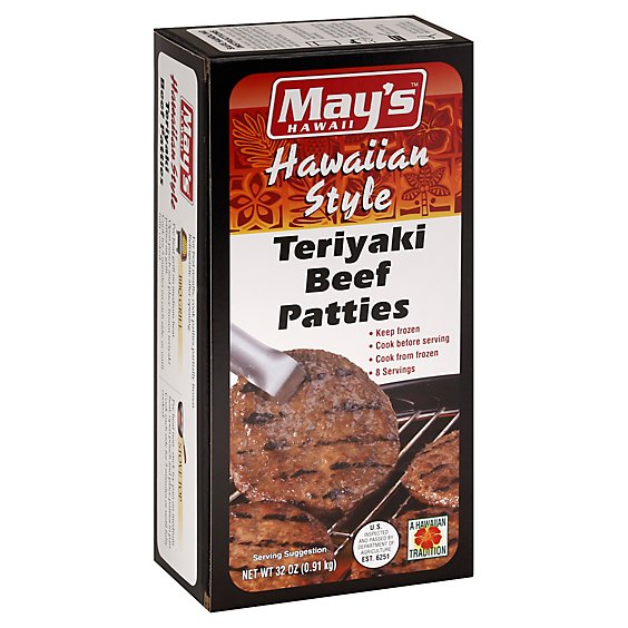 Mays Beef Patties Teriyaki - 32 Oz