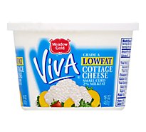 Meadow Gold Viva 2% Lowfat Small Curd Cottage Cheese Plastic Cup - 16 Oz
