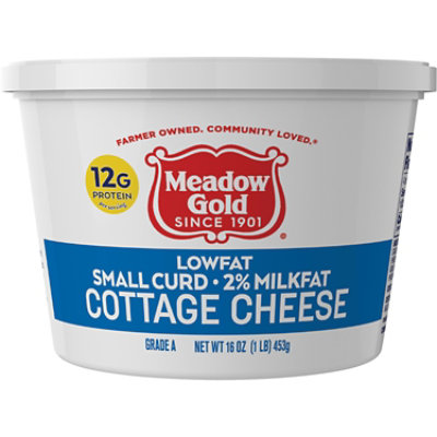 Meadow Gold Viva 2% Lowfat Small Curd Cottage Cheese Plastic Cup - 16 Oz - Image 1