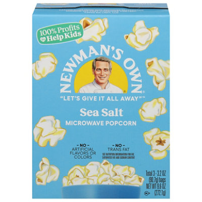 Newmans Own Popcorn Microwave Sea Salt - 3-3.5 Oz