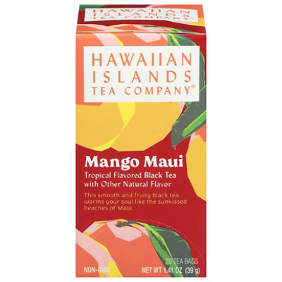 Hawaiian Islands Tea Company Tropical Black Tea Mango Maui 20 Count - 1.27 Oz