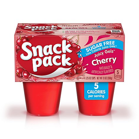 Snack Pack Juicy Gels Sugar Free Cherry - 4-3.25 Oz