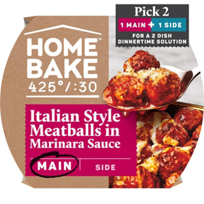 HomeBake 425°/:30 Italian Style Meatballs in Marinara Sauce Frozen Main - 22.2 Oz - Image 1