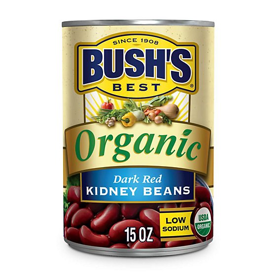 BUSH'S BEST Organic Dark Red Kidney Beans - 15 Oz
