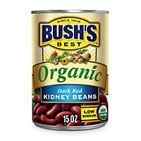 BUSH'S BEST Organic Dark Red Kidney Beans - 15 Oz - Image 1