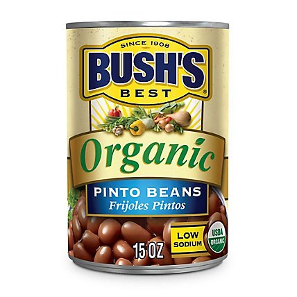 BUSH'S BEST Organic Pinto Beans - 15 Oz - Image 1