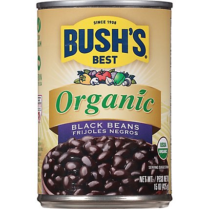 BUSH'S BEST Organic Black Beans - 15 Oz - Image 2