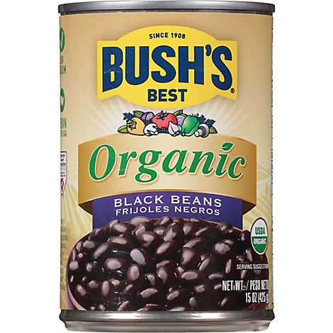 BUSH'S BEST Organic Black Beans - 15 Oz