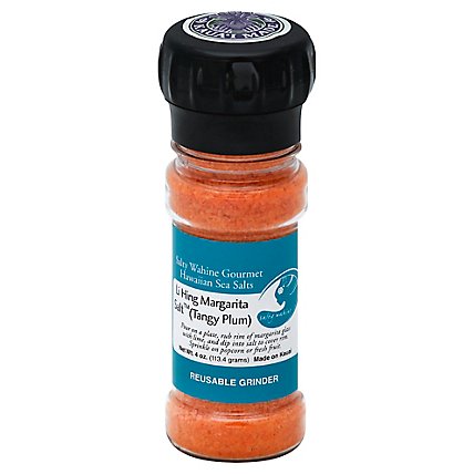 Salty Wahine Gourmet Hawaiian Sea Salts Margarita Salt Li Hing Reusable Grinder - 4 Oz - Image 1